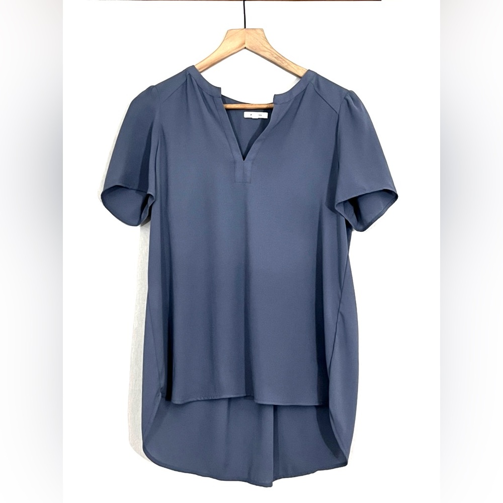PLEIONE | Blue Flutter Sleeve Blouse | Flowy | Loose | Breezy